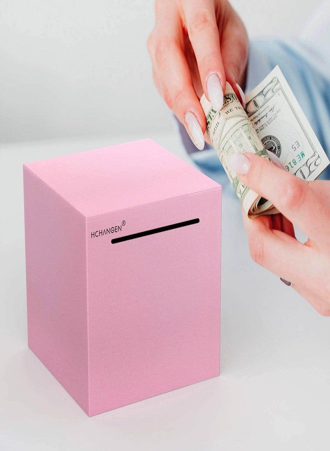 HCHANGEN Piggy Bank for Adults, Stainless Steel Savings Bank, Must Break to Open Metal Money Box for Cash Saving (Pink, 4.72inches) - Image 5